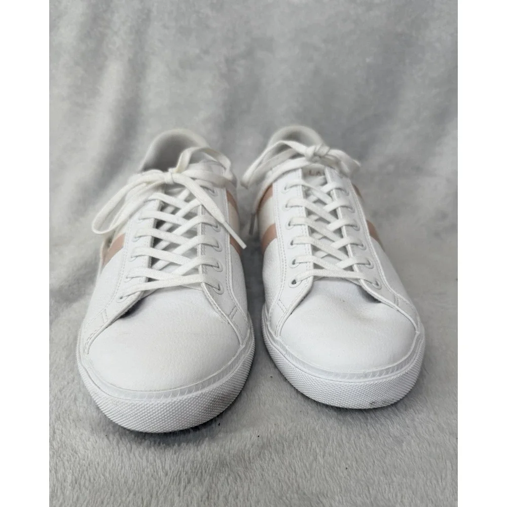 Lacoste  Womens Grad Vulc 120 1 P Shoes | White/Light Pink SZ 10